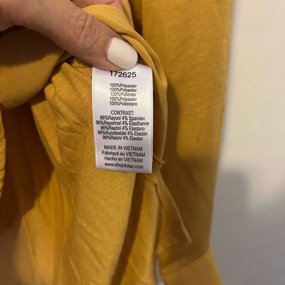Anthropologie Dolan Left Coast Mustard Yellow Hi Lo Top Blouse Shirt Fall Small - Picture 6 of 10